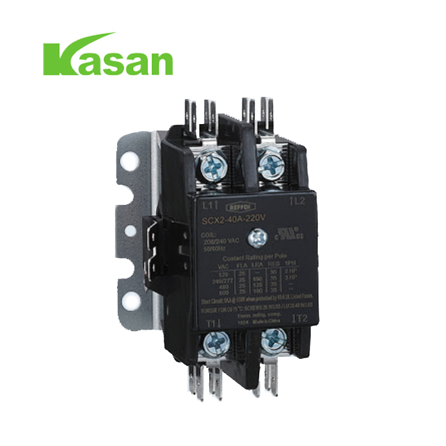 2 pole Contactor 24v coil Definite Purpose Contactor ເຄື່ອງປັບອາກາດ AC contactor